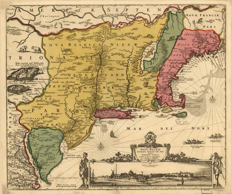 1600s mid Atlantic map region of the Americas