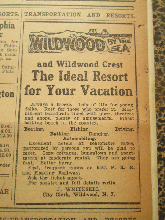 1917 wilmington newspaper ad for Wildwood