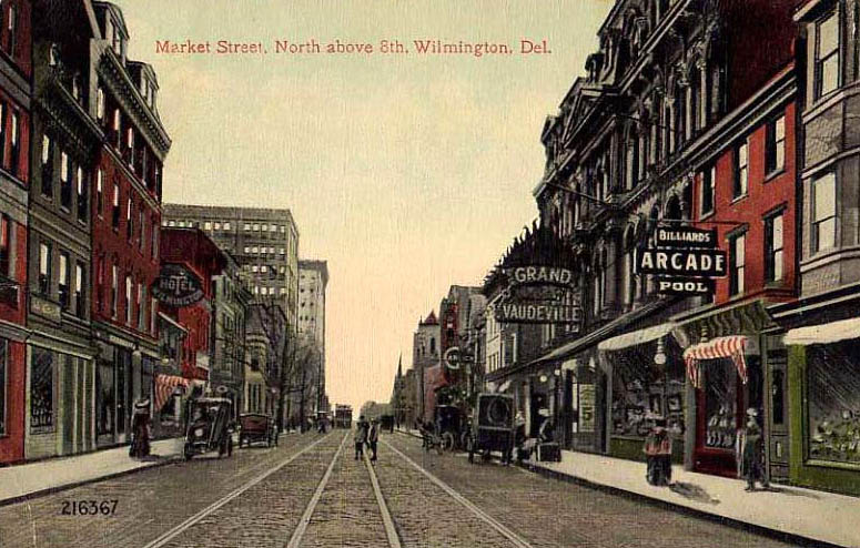 8th and market streets wilm de circa early 1900s