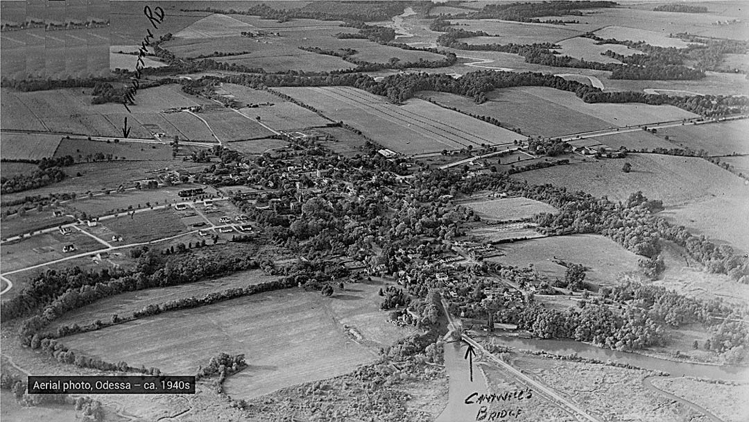 Aerial photo of Odessa DE circa 1940s