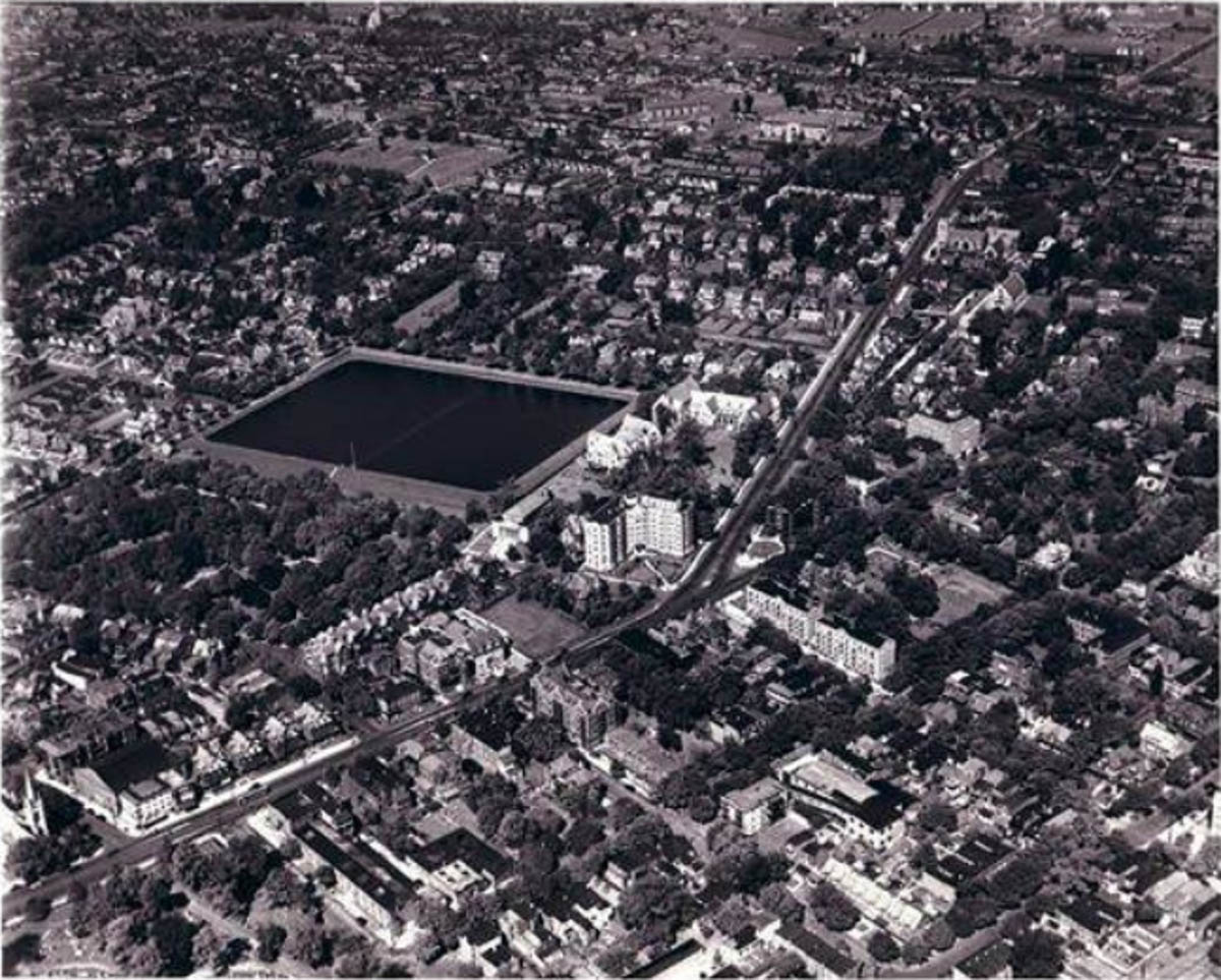 Aerial photo of Wilmington looking west Cool Spring Spring Revior and 10th Street Park on 5-22-1931