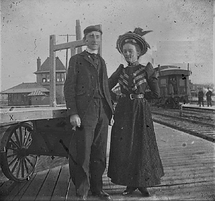 B and O Railroad at Elsmere Junction Station 1890