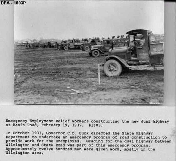 BASIN ROAD BEING BUILT IN NEW CASTLE DE 2-19-1932