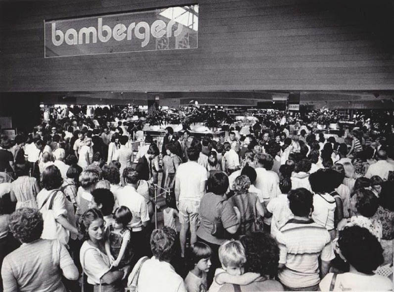 Bambergers opening day at Christiana Mall in Delaware 1979