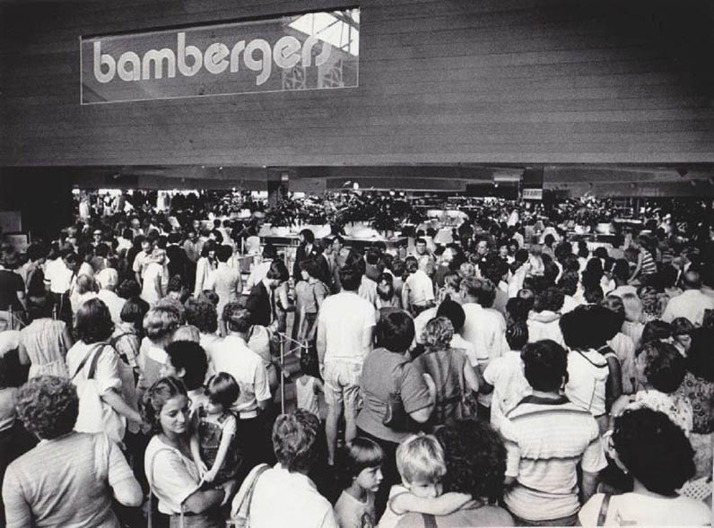 Bambergers opening day at Christiana Mall in Delaware 1979