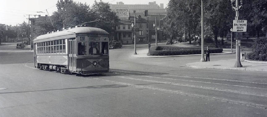 Bellefonte Trolley of the Delaware Electric Power Company 16th and Market St in Wilmington DE Citca 1930s