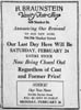 Braunsteins Evening Journal 2-21-1923 announcement moves from 608 Market to 704-706 Market Street