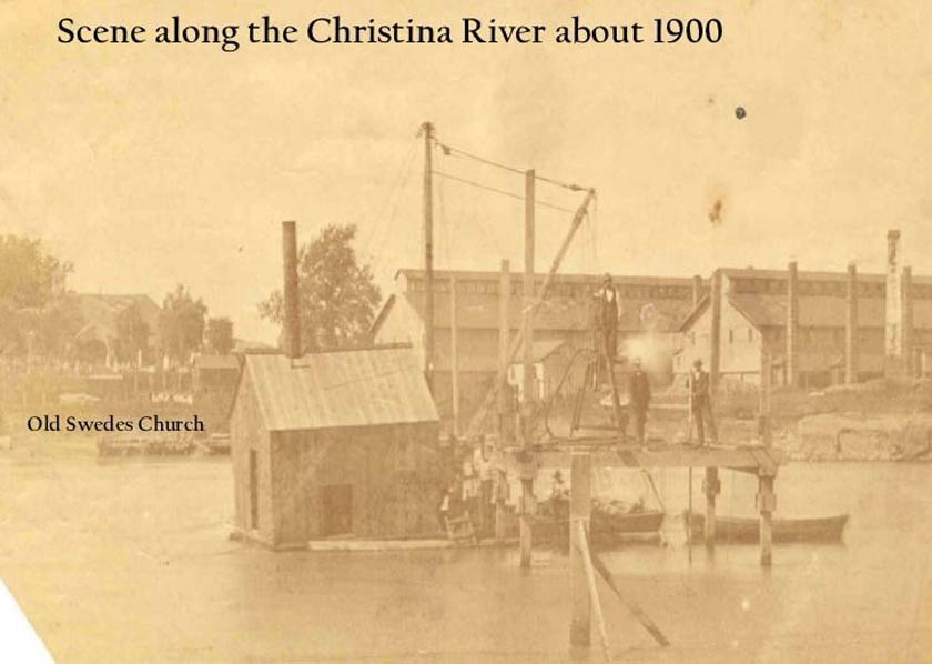 CHRISTIANA RIVER WILM DE NEAR SWEDES CHURCH AROUND 1900