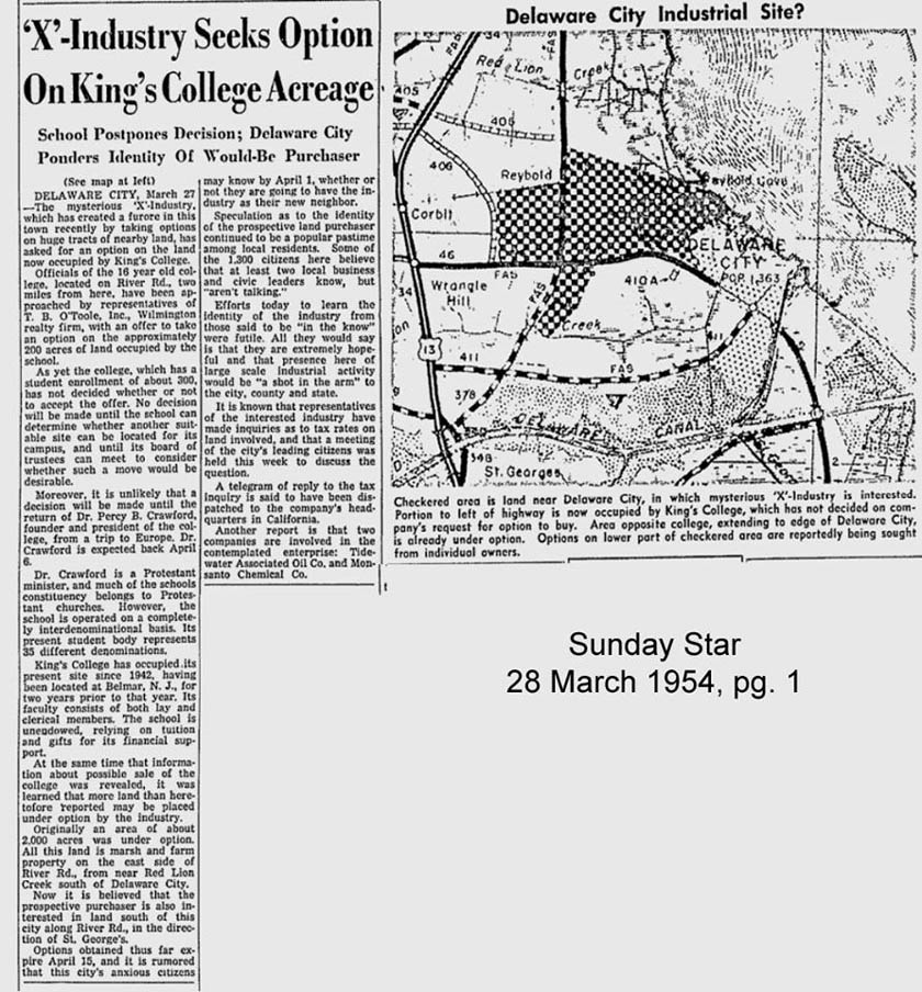 DELAWARE CITY DE REFINERY CONSTRUCTION NEWS ARTICLE 1954
