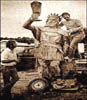 Delaware King Gambrinus statue found in a salvage yard on Airport Road in New Castle DE in 1978