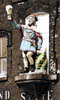 Diamond State Brewery KING GAMBRINUS STATUE in color 5th and Adams Streets in Wilmington DE 1958