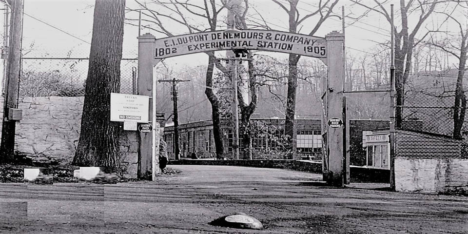 EI du Pont Company Experimental Station entrance in Wilmington DE 1940