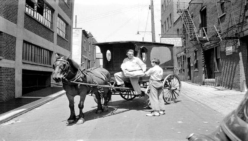 Girard Street with the News Journal building on the left in Wilmington DE circa early 1940s