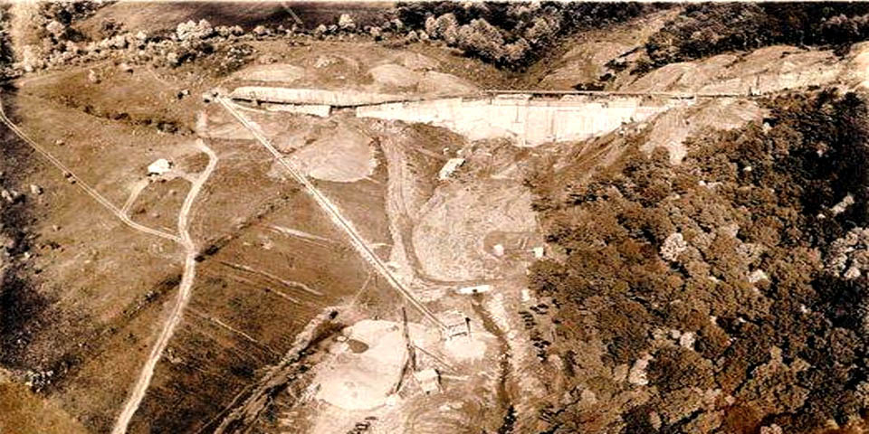 Hoopes Reservoir in Wilmington DE under construction November 18th 1930 - 1