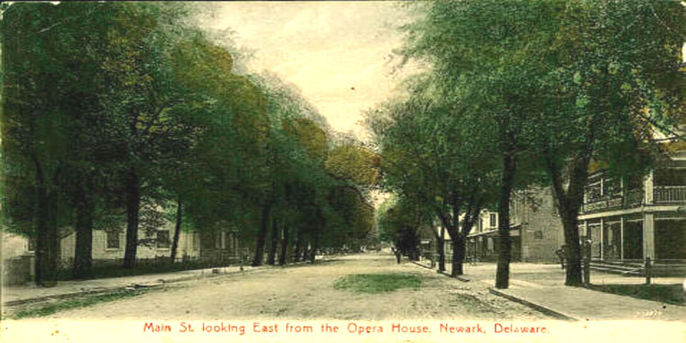 Main Street looking East from the Opera House Newark Delaware 1908