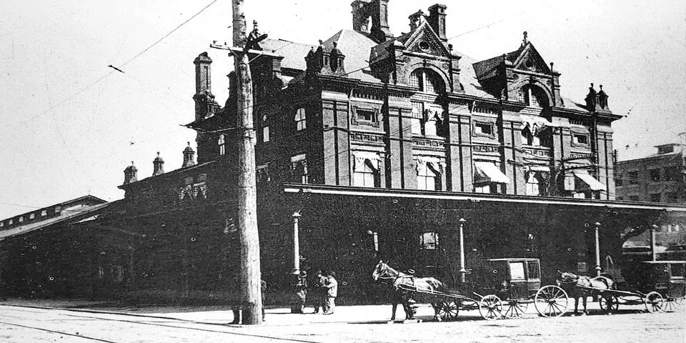 Pennsylvania Railroad station in Wilmington Delaware late 1800s