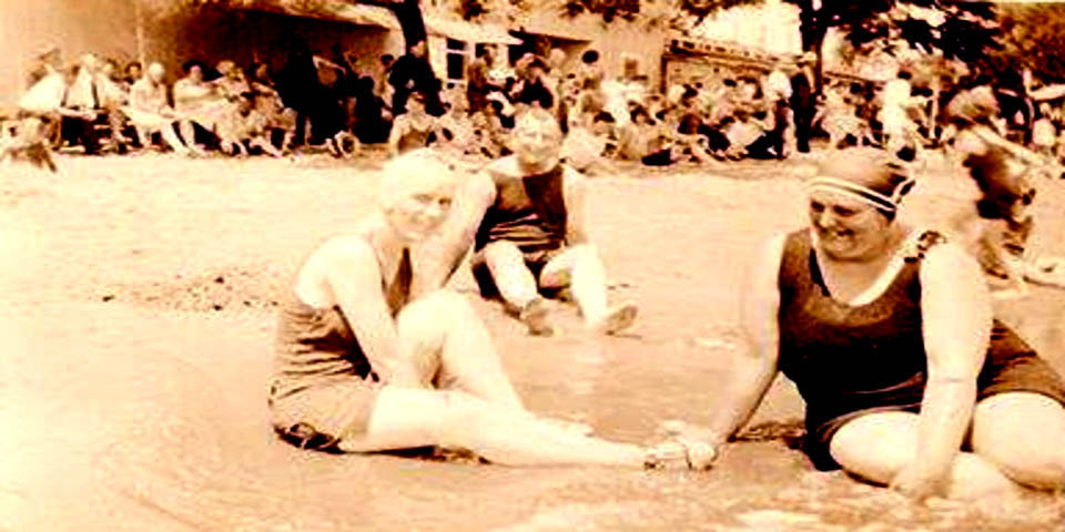 People on Augustine Beach Delaware circa early 1900s - 1