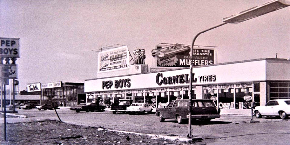 Pep Boys auto store across from the Prices Corner Shopping Center in Wilmington Delaware 1966