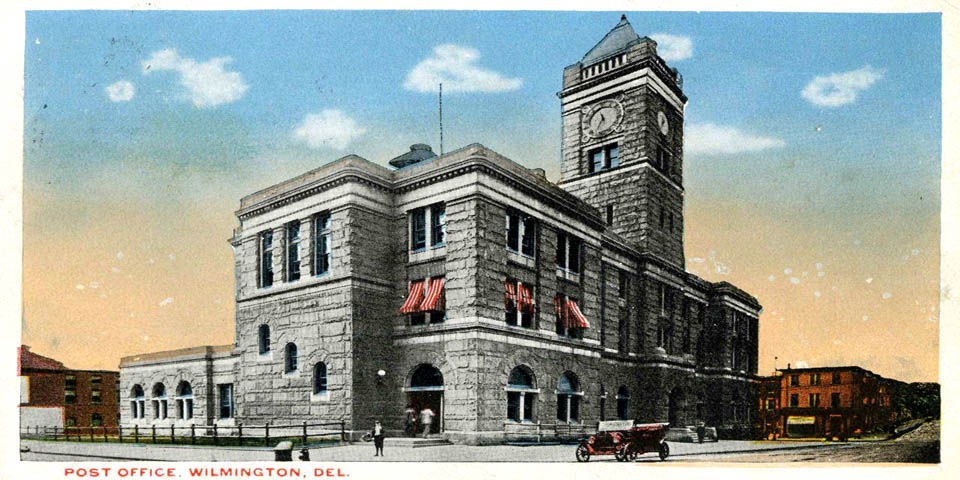 POST OFFICE HEADQUATERS IN WILMINGTON DELAWARE CIRCA 1910