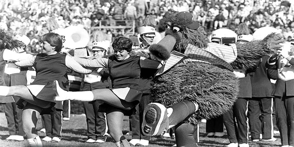 Philly Phanatic at a University of Delaware football Game 1979 - 1