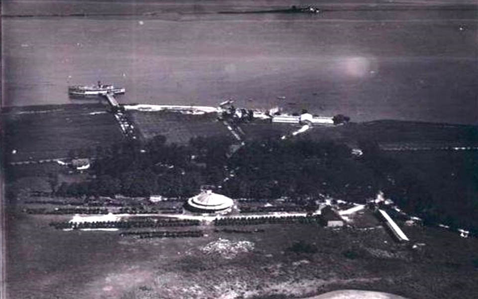 Plane aerial photo of Augustine Beach Delaware circa early 1900s - 1