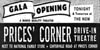 PRICES CORNER DELAWARE DRIVE-IN AD FOR GRAND OPENING