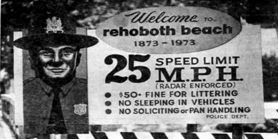 Rehoboth Beach Delaware Welcome Sign in 1973