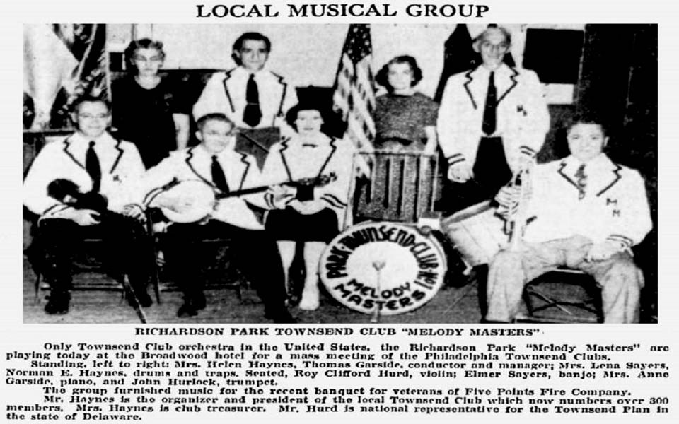 RICHARDSON PARK DELAWARE TOWNSEND CLUB Melody Masters 1946