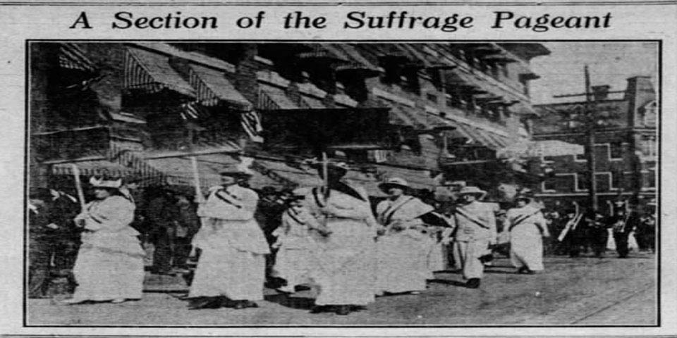 Section of Wilmington Delaware Suffrage Pageant circa 1914