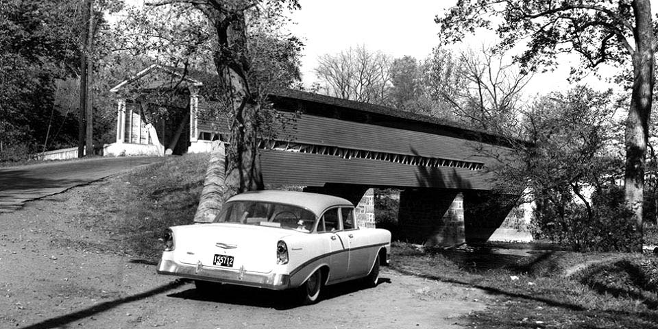 Smith Covered Bridge over the Brandywine Creek Delaware in 1961