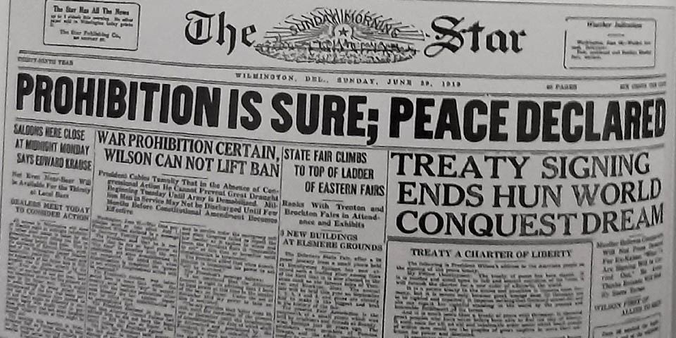 SUNDAY STAR FRONT PAGE IN WILMINGTON DELAWARE JUNE 29TH 1919