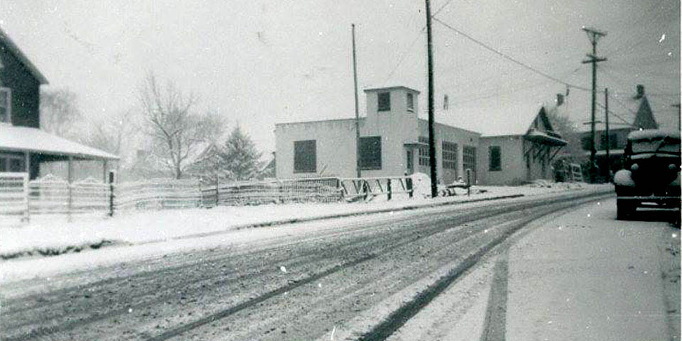 The Christiana Firehouse on Route 7 in Delaware 1940s - A