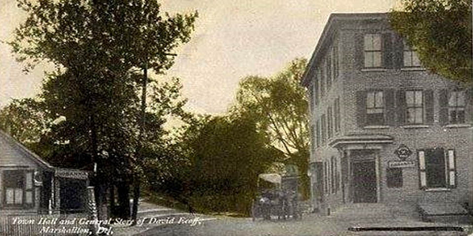 TOWN HALL AND CENTRAL STORE IN MARSHALTON DELAWARE LATE 1800s