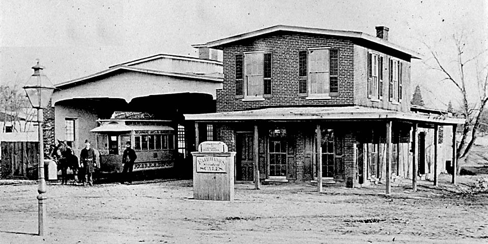 Trolly Barn at Delaware Ave and DuPont Streets in Wilmington Delaware in 1878