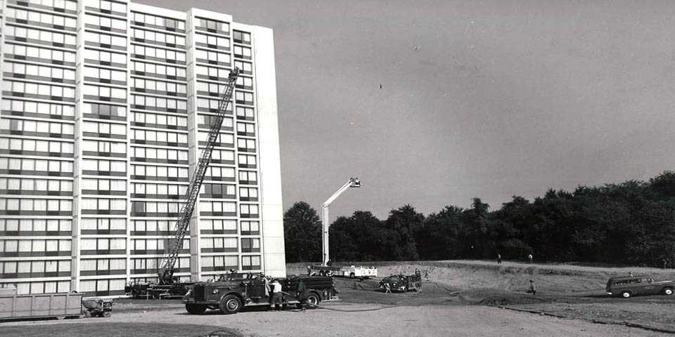 University of Delaware Christiana West Tower Fire school before the dorms opened 1972