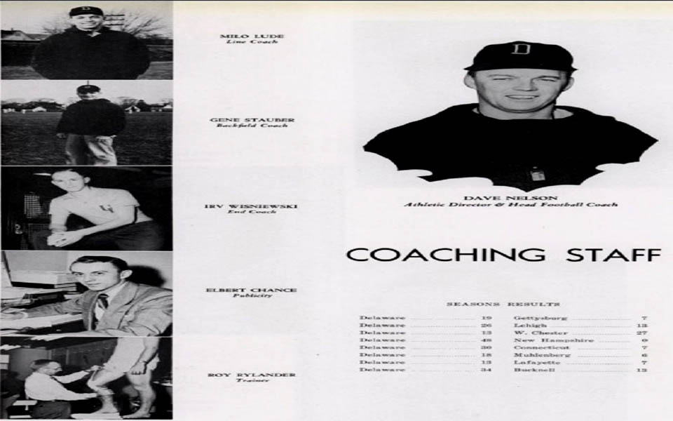 University of Delaware Football Coaching Staff 1954