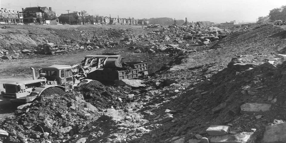WILMINGTON I-95 BEING CONSTRUCTED THROUGH WILMINGTON DELAWARE EARLY 1960s