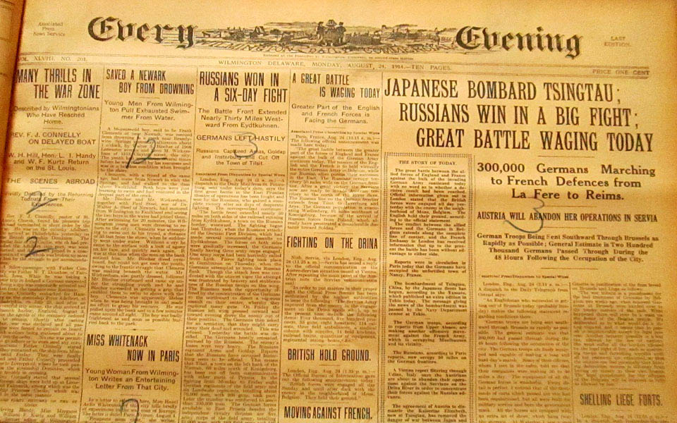 WILMINGTON MORNING STAR IN WILMINGTON DELAWARE AUGUST 24TH 1914
