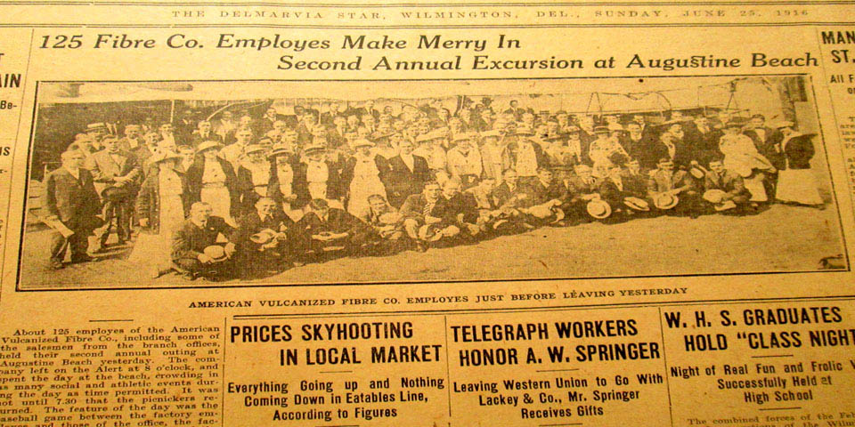 WILMINGTON STAR NEWS PAPER ABOUT VULCANIZED FIBER ON JUNE 28 1916