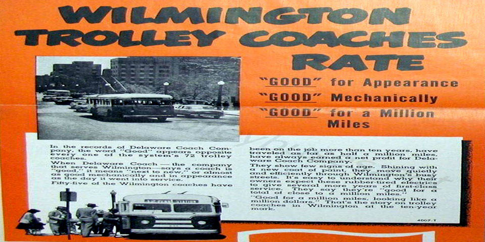 Wilmington Trolley Coaches Advertisment half page July 14 1950