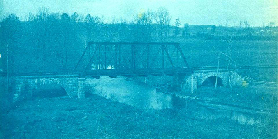 White Clay Creek BandO bridge just west of where Delaware Park Race Track is now in Delaware - photo taken in 1891