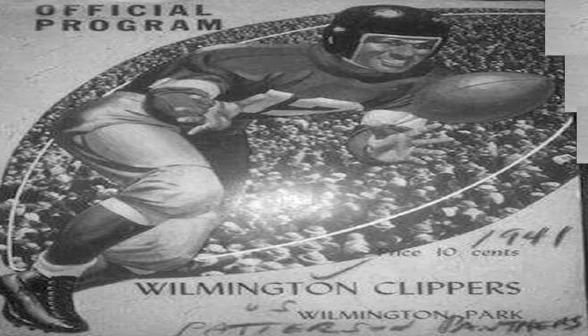WILMINGTON CLIPPERS FOOTBALL POSTER IN WILMINGTON DELAWARE 1941