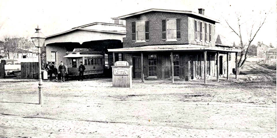 Wilmington City Railroad Company trolley line from Front Street to Delaware Avenue in Wilmington Delaware 1860s