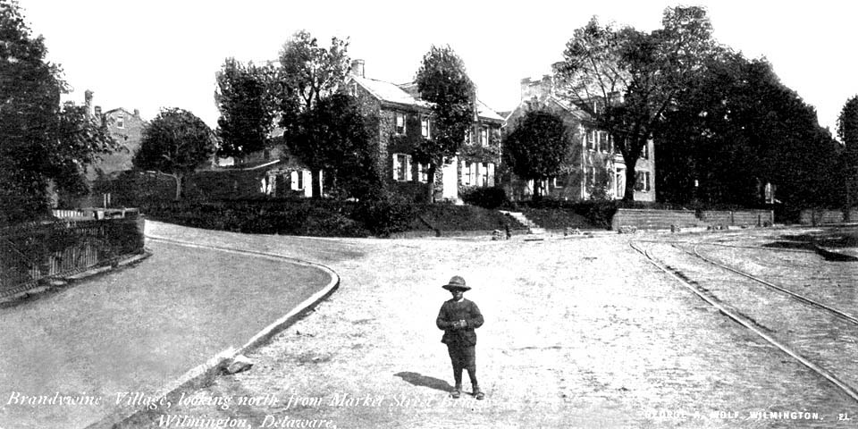 Wilmington Delaware Brandywine Village looking north from Market Street Bridge circa 1906