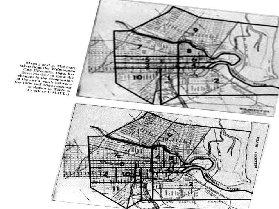 WILMINGTON DELAWARE CITY WARD CHANGES BETWEEN 1880 AND 1890