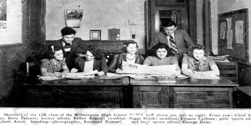 WILMINGTON HIGH SCHOOL NEWS PAPER STAFF IN WILMINGTON DELAWARE 1940
